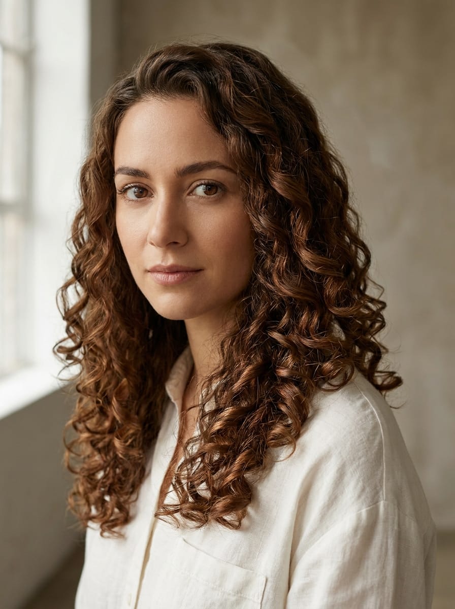 Lange Locken mit definierten Spitzen - Locken Frisur für lange Haare